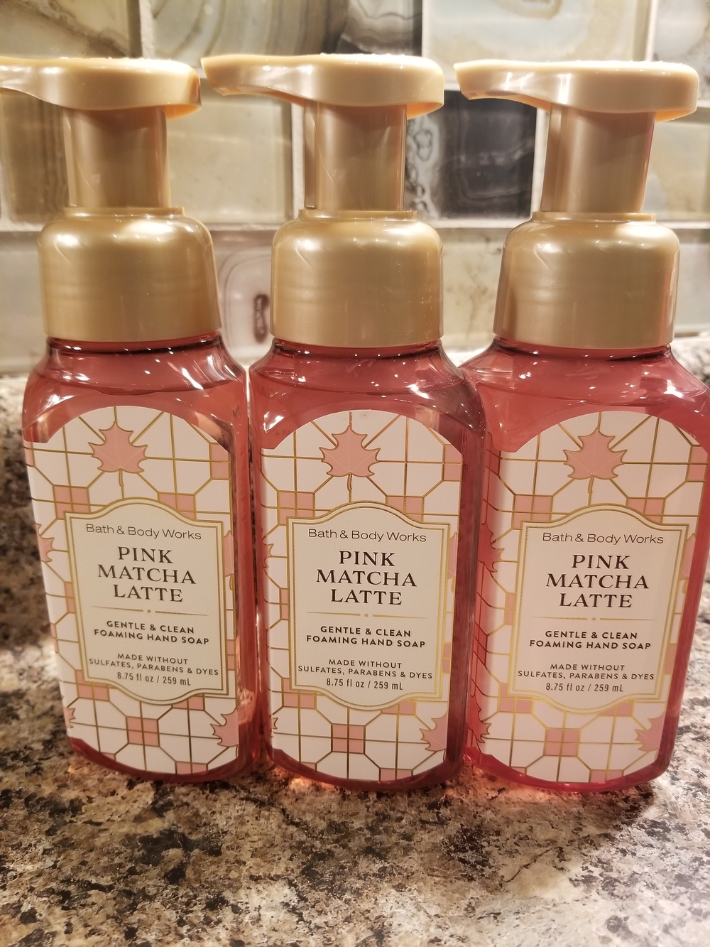 Bath & Body Works Pink Matcha Latte Foaming Hand Soap - Soft Pink & Gold Pump